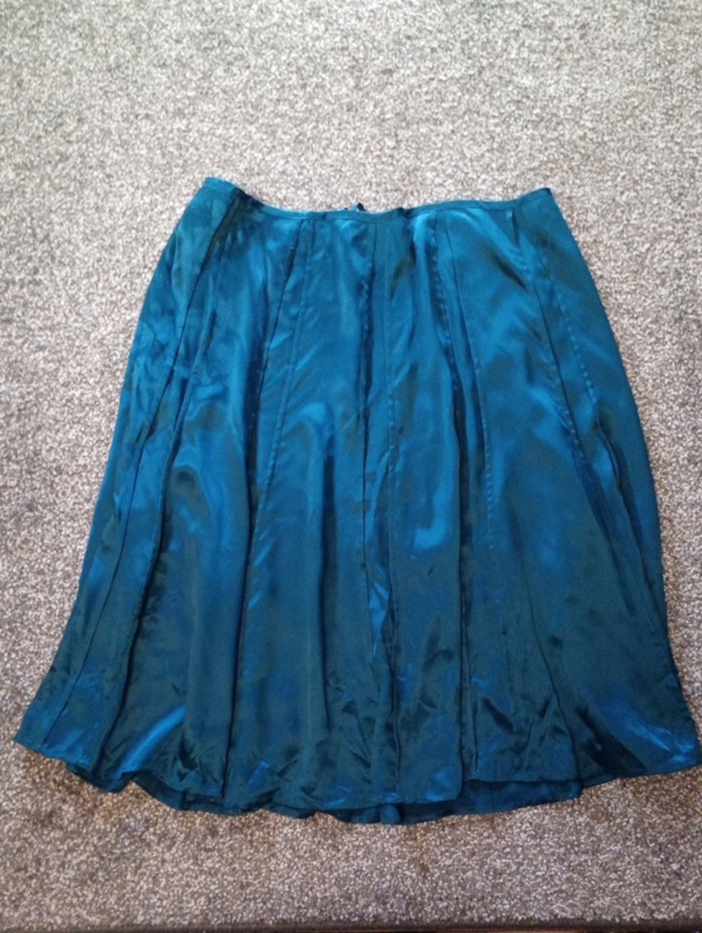 Alfani Teal Satin A-Line Skirt